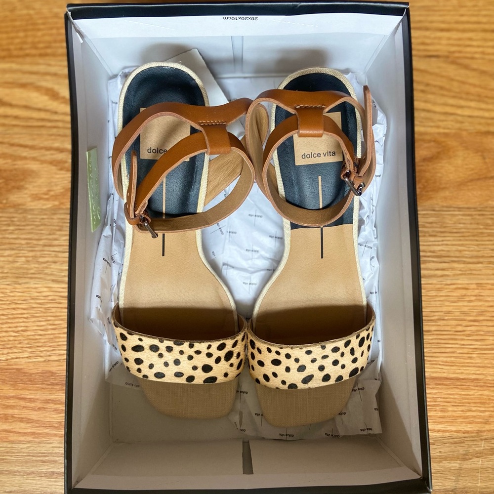 DOLCE VITA HAZEL SANDAL CHEETAH PRINT CALF HAIR